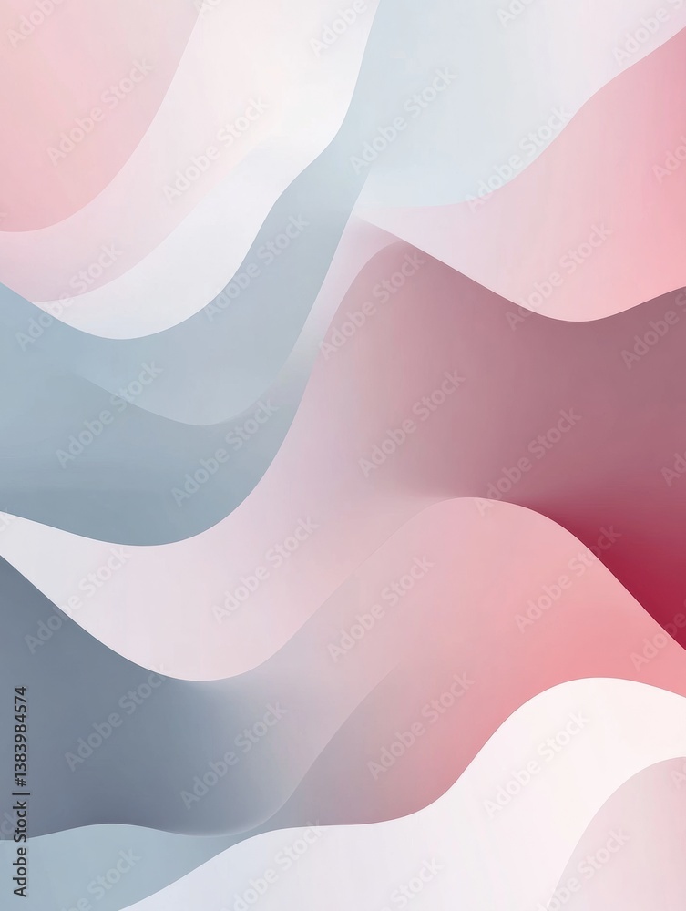 Poster Modern abstract background featuring layered gradient forms in soft pastel tones with a fluid minimalistic aesthetic created for contemporary design