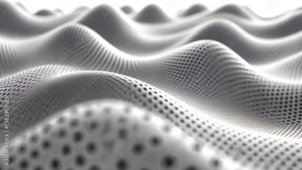 Poster musical wave patterns with dots and lines in an abstract design generative ai