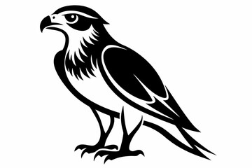 Obraz premium hawk silhouette line art vector illustration with a white background