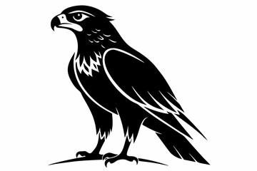 hawk silhouette line art vector illustration with a white background