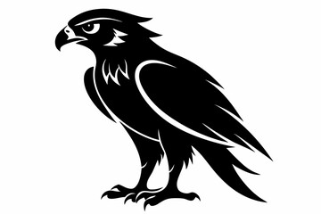 Fototapeta premium hawk silhouette line art vector illustration with a white background
