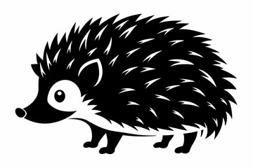 hedgehog silhouette line art vector illustration with a white background