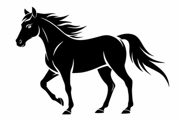 Obraz premium horse silhouette line art vector illustration with a white background