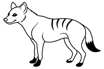 hyena silhouette line art vector illustration with a white background