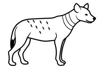 hyena silhouette line art vector illustration with a white background