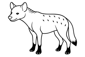 hyena silhouette line art vector illustration with a white background