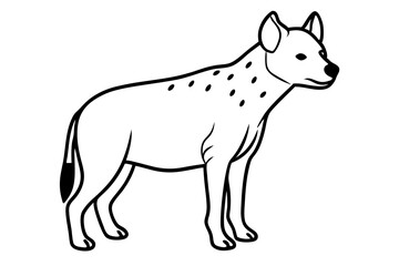 hyena silhouette line art vector illustration with a white background