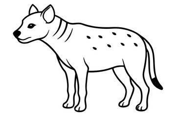 hyena silhouette line art vector illustration with a white background