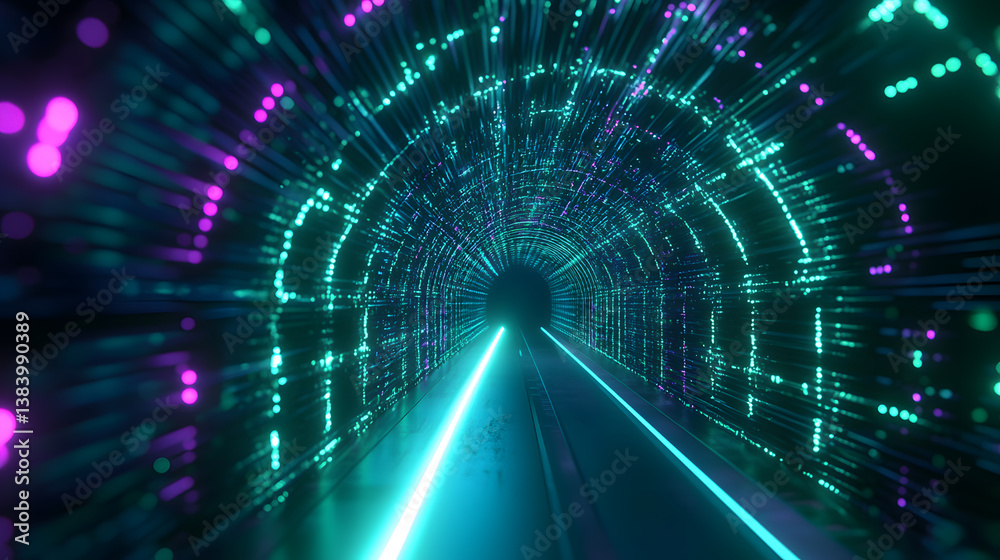Poster neural network visualization virtual space digital art futuristic environment dynamic viewpoint ai c
