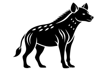hyena silhouette line art vector illustration with a white background