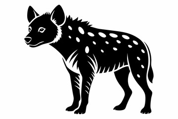 hyena silhouette line art vector illustration with a white background