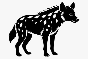 hyena silhouette line art vector illustration with a white background