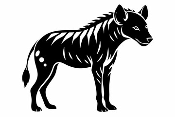 Fototapeta premium hyena silhouette line art vector illustration with a white background