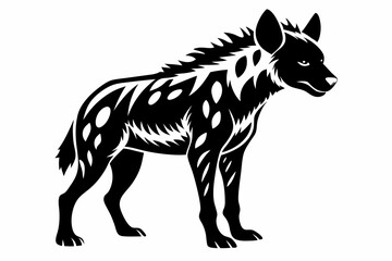 hyena silhouette line art vector illustration with a white background