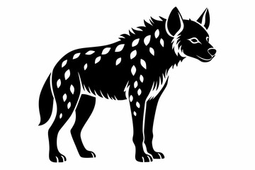 hyena silhouette line art vector illustration with a white background