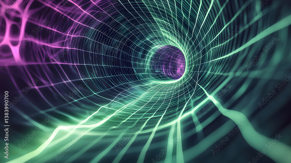 Poster dynamic neural network flows digital space visual art futuristic environment abstract viewpoint ai c