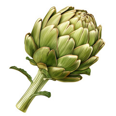 Fototapeta premium Fresh Artichokes Isolated on Transparent Background - PNG Cutout