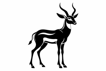 impala silhouette line art vector illustration with a white background