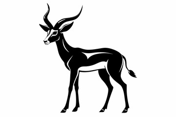 impala silhouette line art vector illustration with a white background