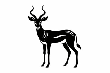 impala silhouette line art vector illustration with a white background