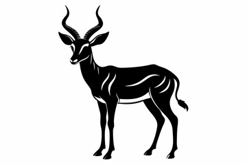 impala silhouette line art vector illustration with a white background