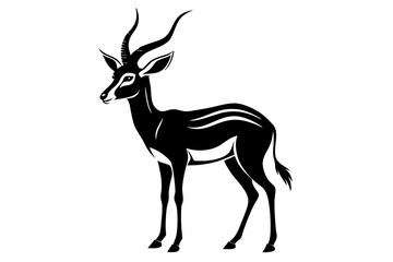 Obraz premium impala silhouette line art vector illustration with a white background