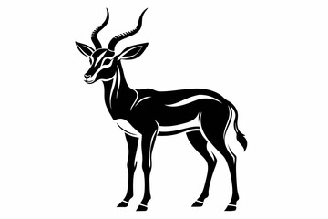 impala silhouette line art vector illustration with a white background