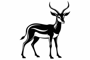 impala silhouette line art vector illustration with a white background