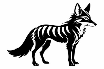 jackal silhouette line art vector illustration with a white background