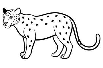 jaguar silhouette line art vector illustration with a white background