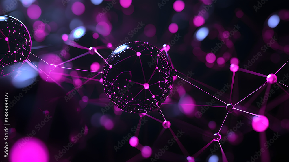 Poster visualizing blockchain cybersecurity and encryption a digital landscape of security technology envir