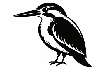 Obraz premium kingfisher silhouette line art vector illustration with a white background