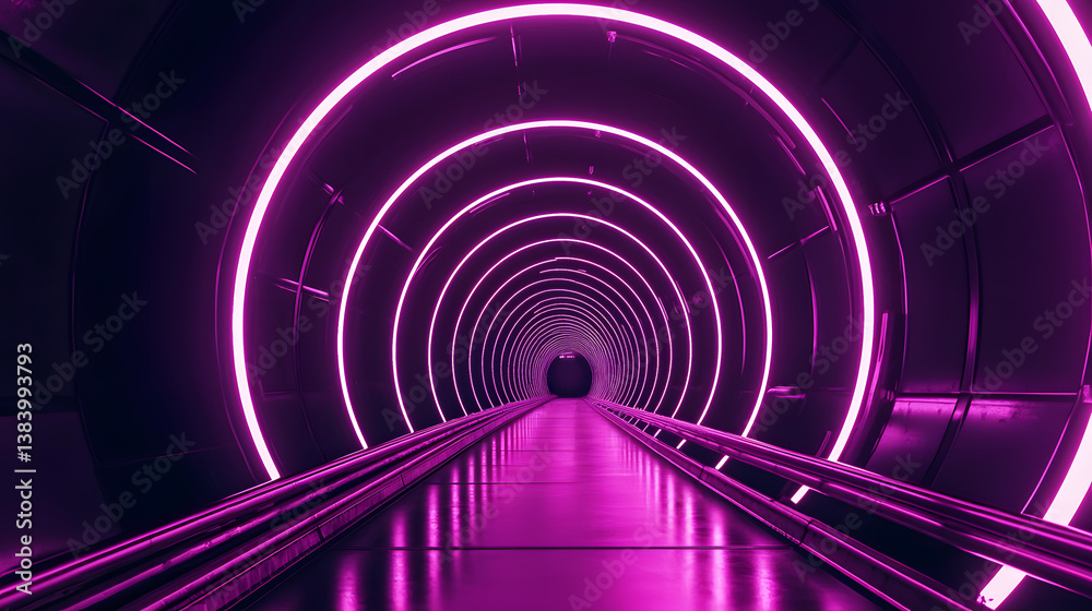 Poster exploring blockchain cybersecurity encrypted tunnel visualization futuristic environment digital con