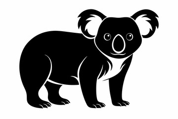 Naklejka premium koala silhouette line art vector illustration with a white background