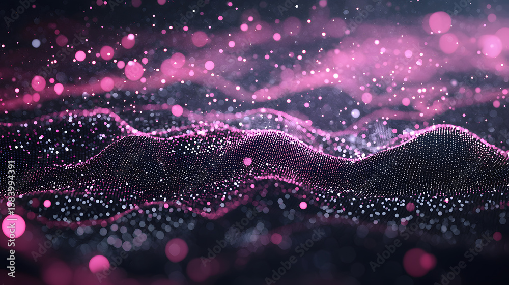 Poster visualizing blockchain cybersecurity and encryption abstract data waves digital realm infographic st