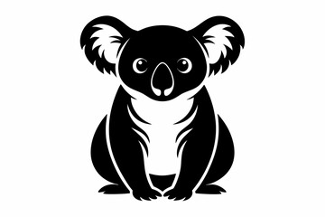koala silhouette line art vector illustration with a white background