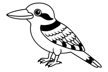 Obraz premium kookaburra silhouette line art vector illustration with a white background