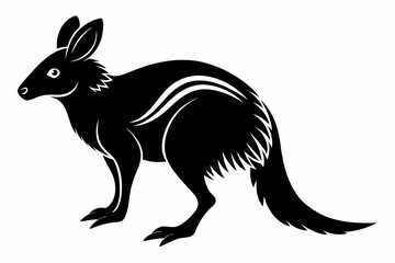 kowari silhouette line art vector illustration with a white background