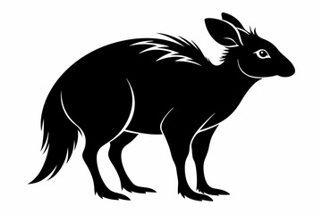 kowari silhouette line art vector illustration with a white background