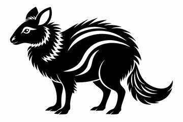 kowari silhouette line art vector illustration with a white background