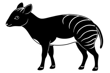 Obraz premium kowari silhouette line art vector illustration with a white background