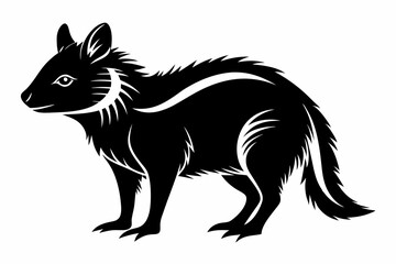 kowari silhouette line art vector illustration with a white background