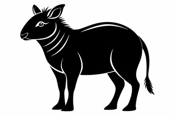 kowari silhouette line art vector illustration with a white background