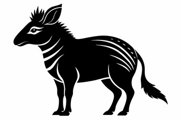 kowari silhouette line art vector illustration with a white background