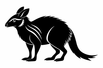 kowari silhouette line art vector illustration with a white background