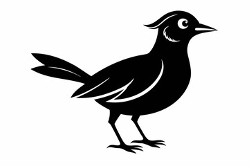 lark silhouette line art vector illustration with a white background