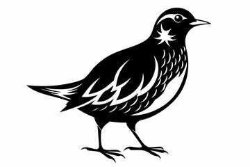 lark silhouette line art vector illustration with a white background