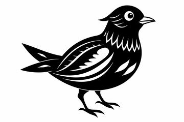 Fototapeta premium lark silhouette line art vector illustration with a white background