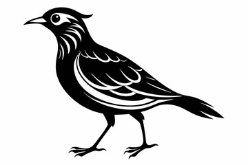 Fototapeta premium lark silhouette line art vector illustration with a white background
