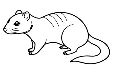 lemming silhouette line art vector illustration with a white background